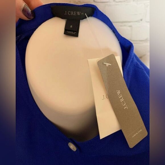 🆕 J CREW | Blue Key Hole Neck Shift Dress Size Small - Picture 4 of 5